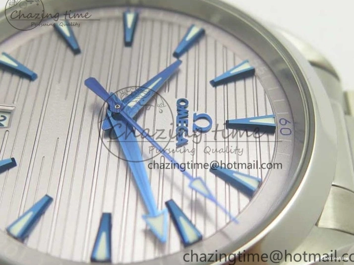 0223 Aqua Terra 150M Master Chronometers VSF 1:1 Best Edition Gray Dial Blue Hand on SS Bracelet A8900 Super Clone Trendsetting 8006